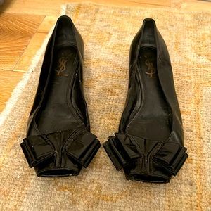YSL flats with peekaboo toe